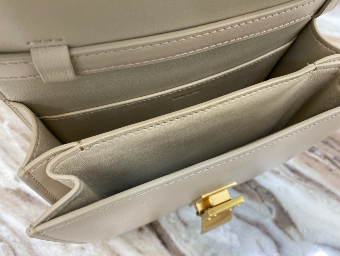 Celine Classic Box Small Bag In Beige Box Calfskin