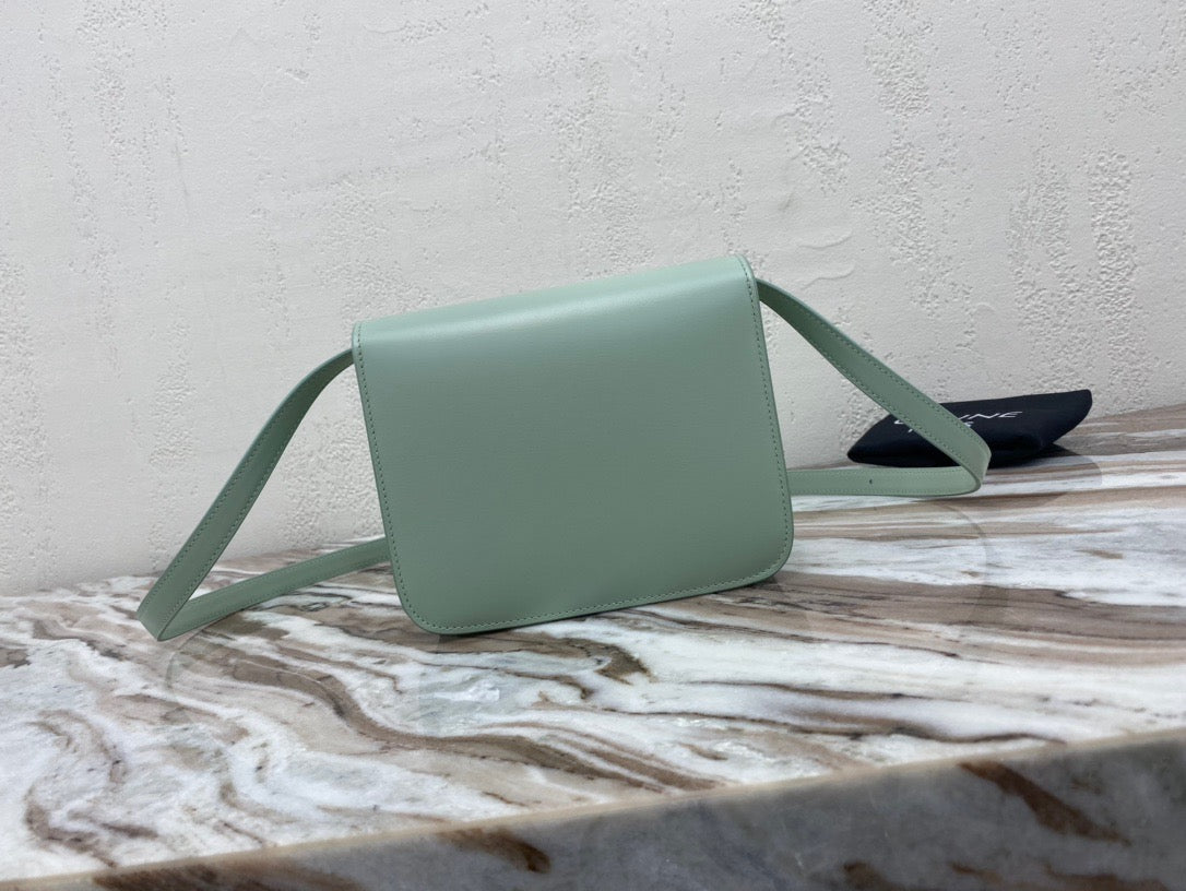 Celine Classic Box Small Bag In Light Green Box Calfskin