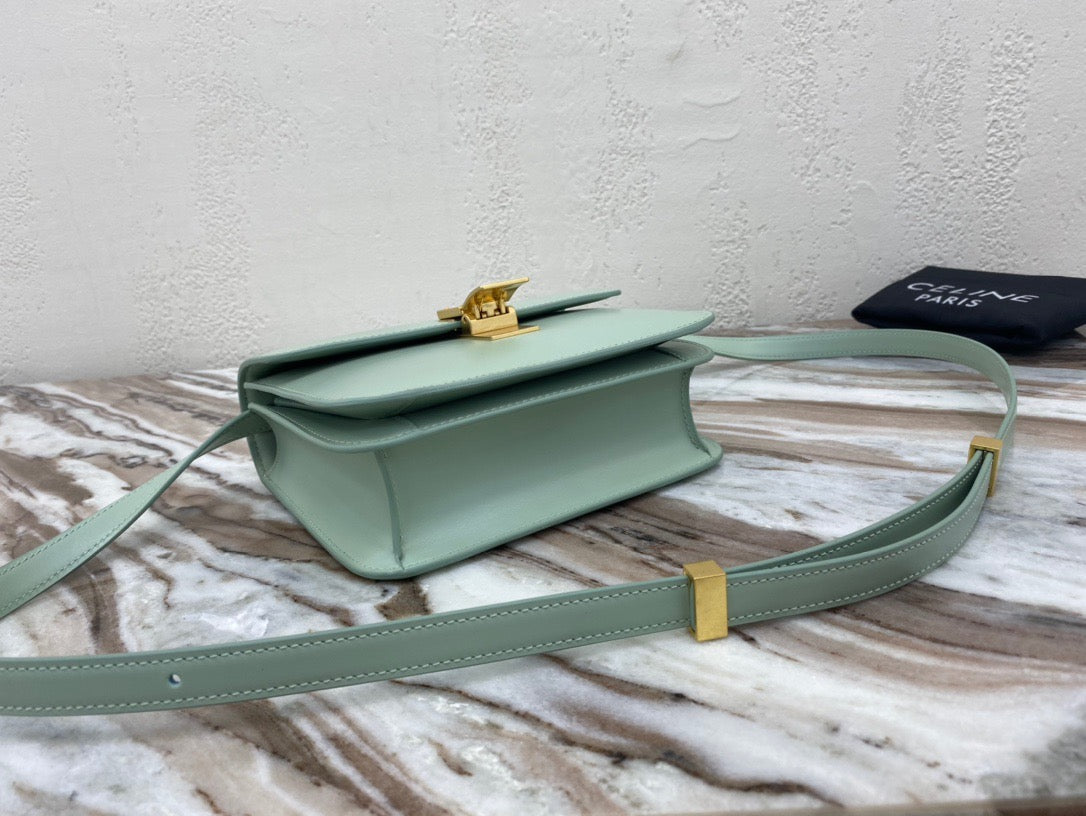 Celine Classic Box Small Bag In Light Green Box Calfskin