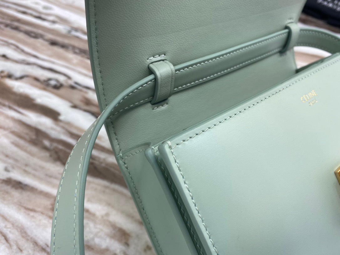 Celine Classic Box Small Bag In Light Green Box Calfskin