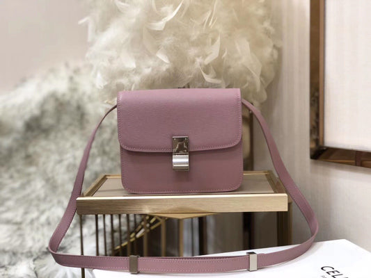 Celine Classic Box Small Bag In Pink Box Calfskin