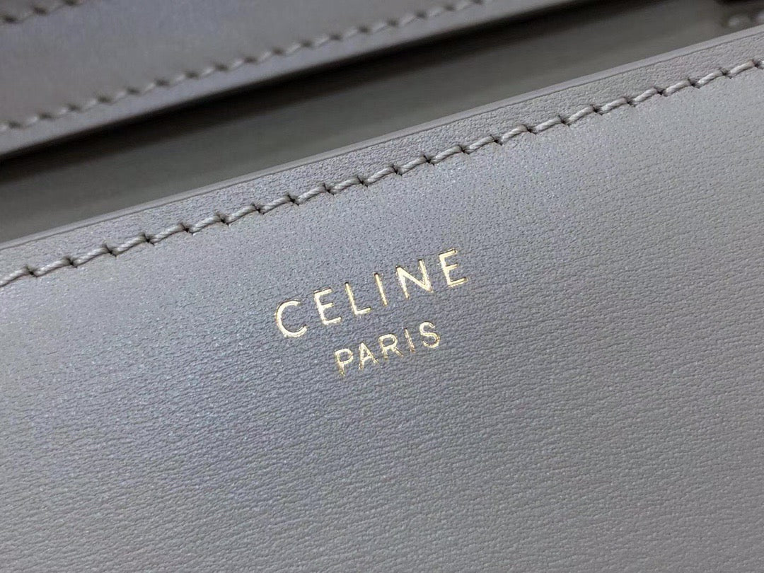 Celine Classic Box Small Bag In Etoupe Box Calfskin