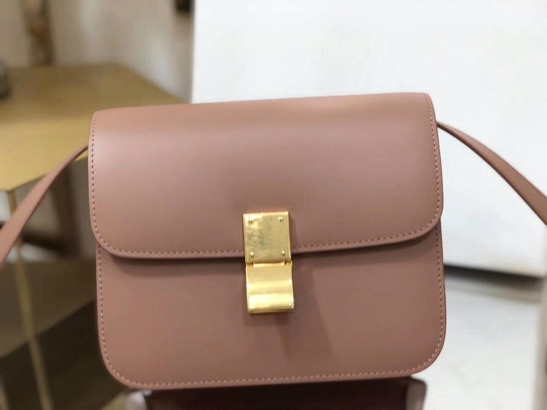 Celine Classic Box Small Bag In Bean Paste Powder Calfskin