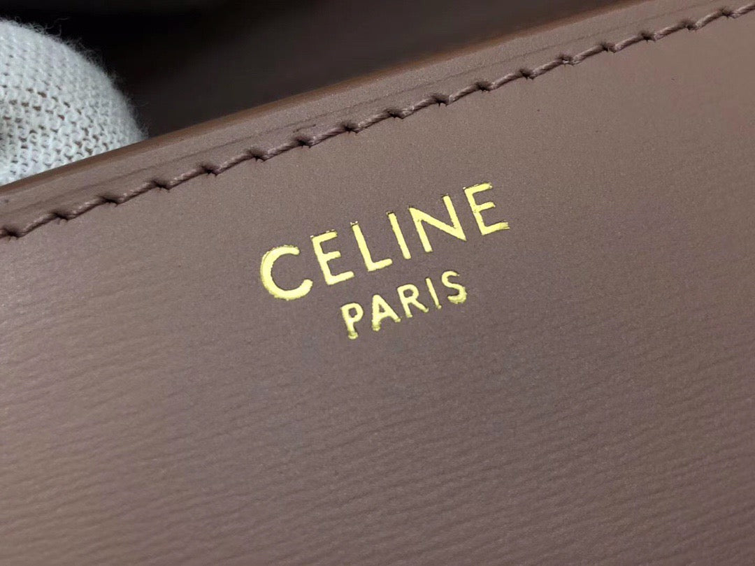 Celine Classic Box Small Bag In Bean Paste Powder Calfskin