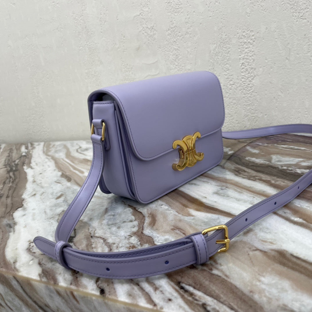 Celine Classic Box Teen Bag In Purple Calfskin