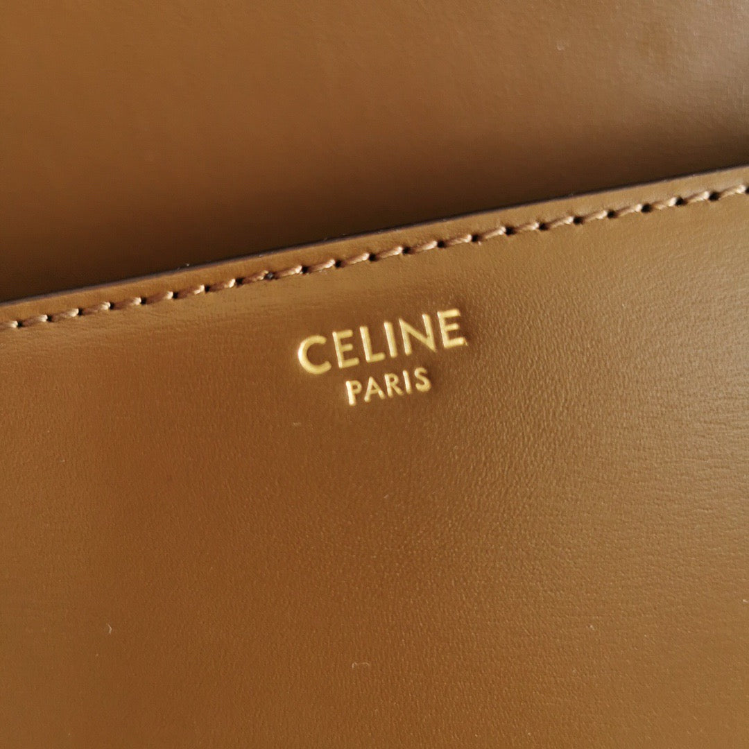 Celine Classic Box Teen Bag In Gold Brown Box Calfskin