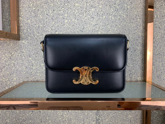 Celine Classic Box Teen Bag In Black Box Calfskin