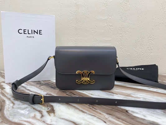 Celine Classic Box Teen Bag In Gray Box Calfskin