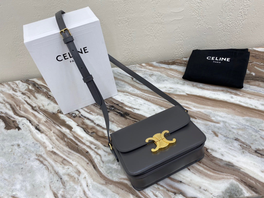 Celine Classic Box Teen Bag In Gray Box Calfskin