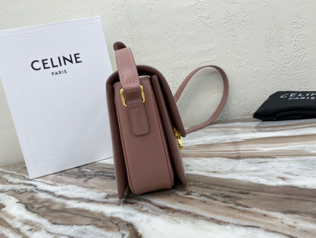 Celine Classic Box Teen Bag In Bean Paste Powder Box Calfskin