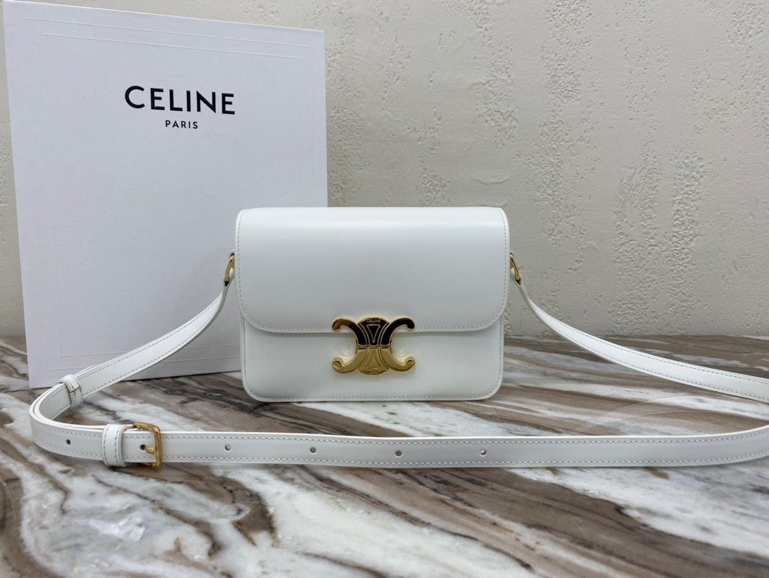 Celine Classic Box Teen Bag In White Box Calfskin