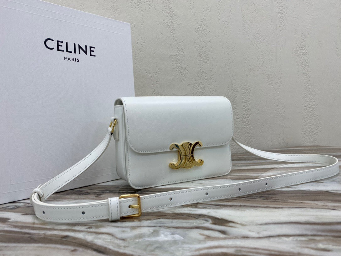 Celine Classic Box Teen Bag In White Box Calfskin