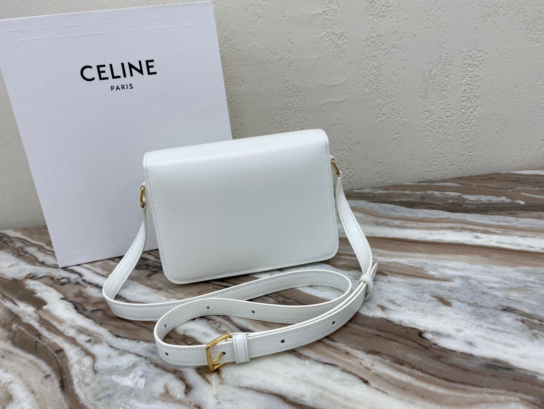 Celine Classic Box Teen Bag In White Box Calfskin