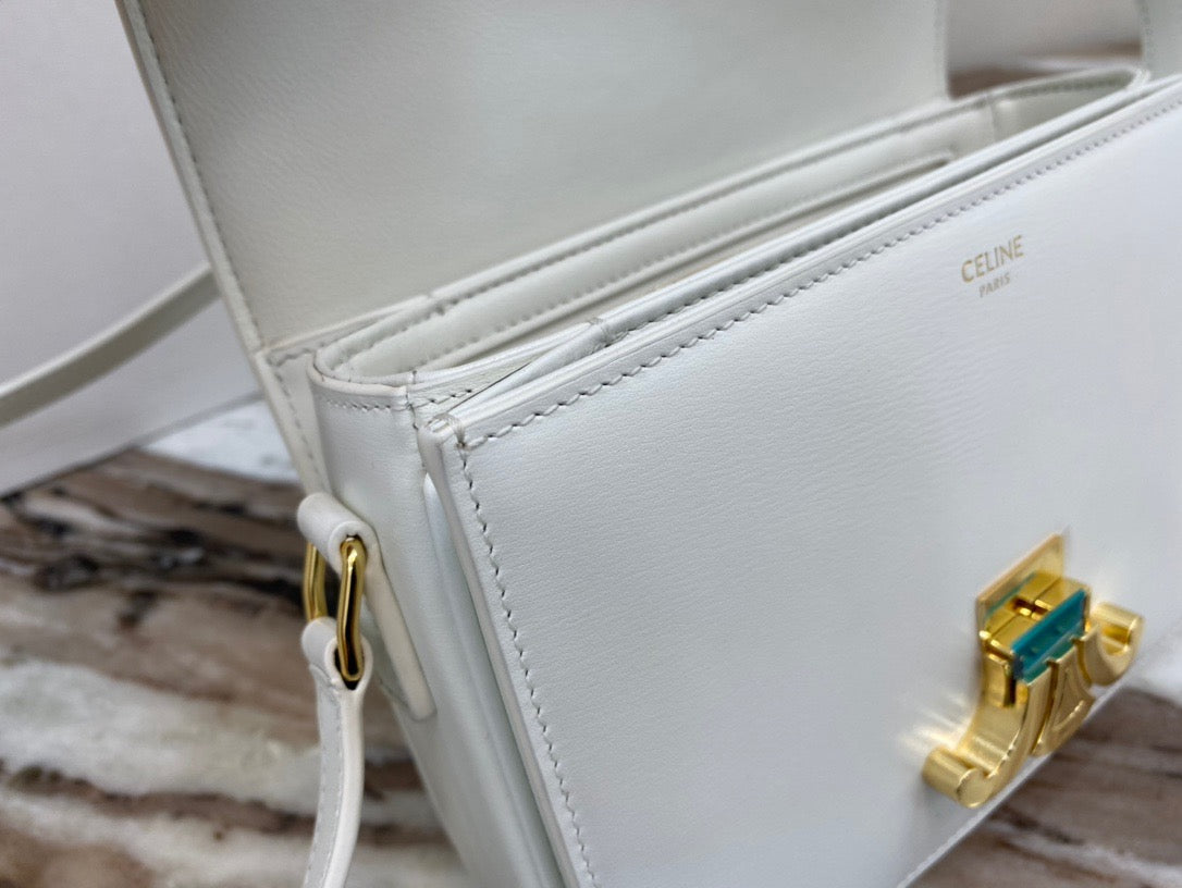 Celine Classic Box Teen Bag In White Box Calfskin