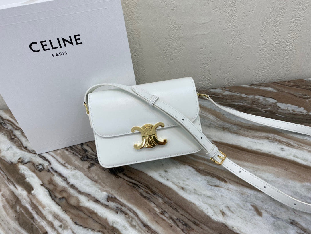 Celine Classic Box Teen Bag In White Box Calfskin