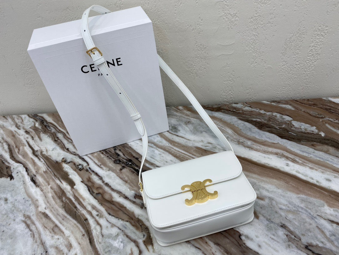 Celine Classic Box Teen Bag In White Box Calfskin