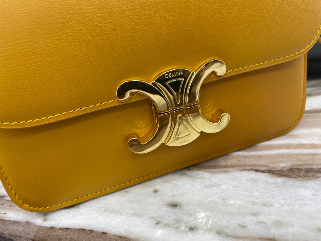 Celine Classic Box Teen Bag In Yellow Box Calfskin