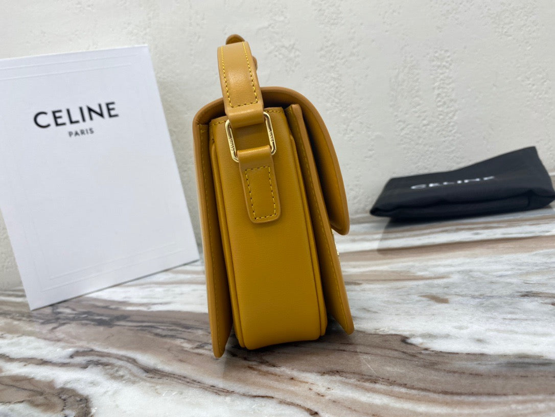 Celine Classic Box Teen Bag In Yellow Box Calfskin