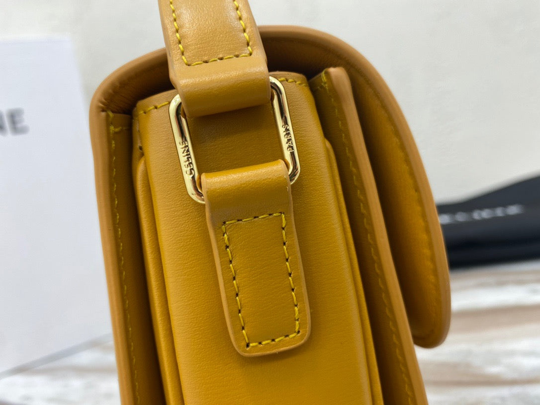 Celine Classic Box Teen Bag In Yellow Box Calfskin