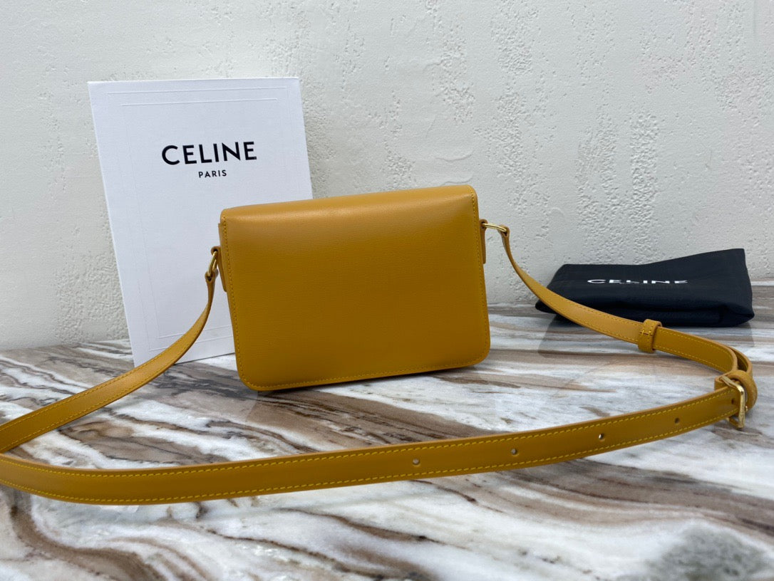 Celine Classic Box Teen Bag In Yellow Box Calfskin