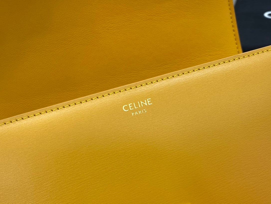 Celine Classic Box Teen Bag In Yellow Box Calfskin