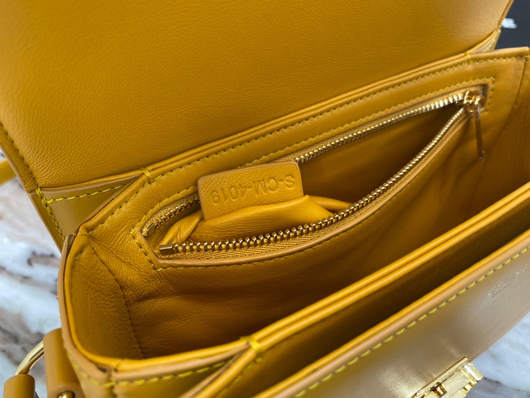 Celine Classic Box Teen Bag In Yellow Box Calfskin