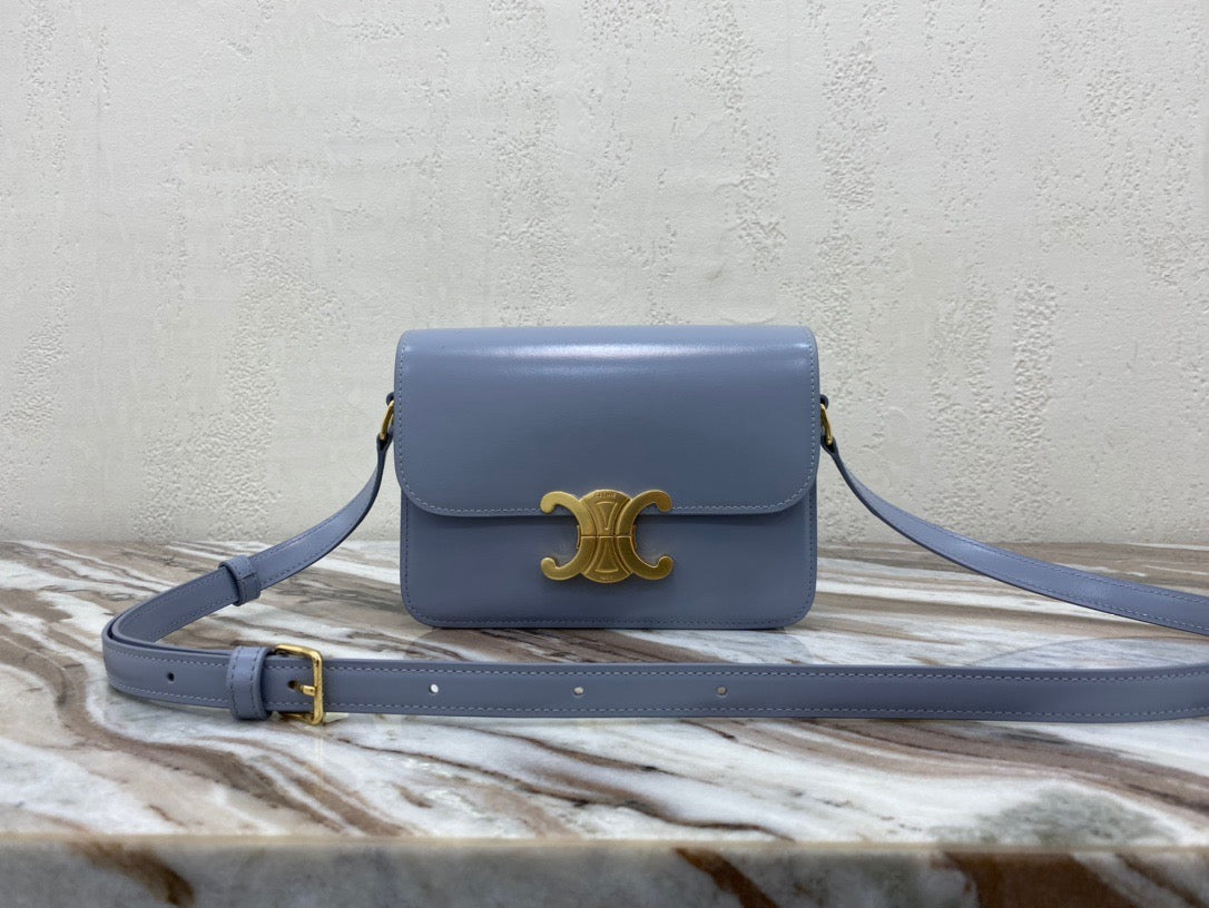 Celine Classic Box Teen Bag In Light Blue Box Calfskin