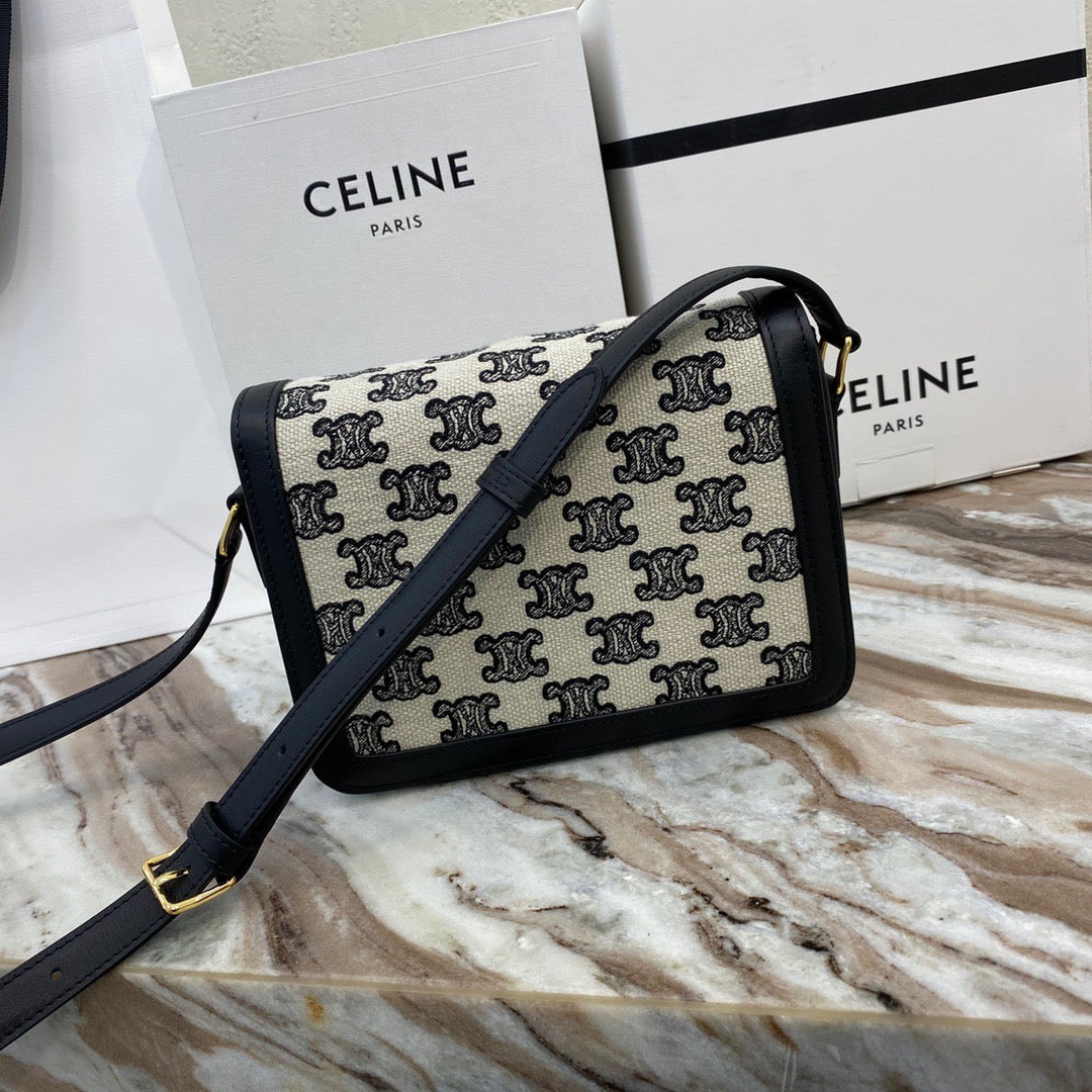 Celine Classic Box Teen Bag In Fabric Patchwork leather Vintage Canvas Box