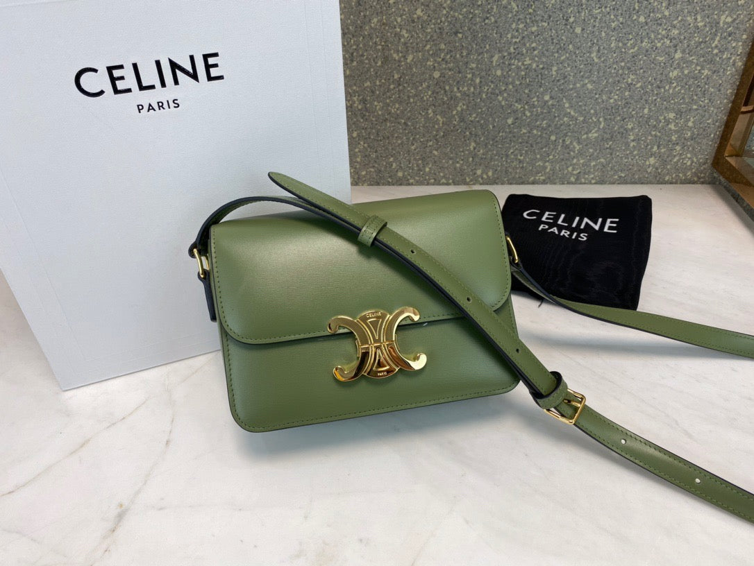 Celine Classic Box Teen Bag In Avocado Green Box Calfskin