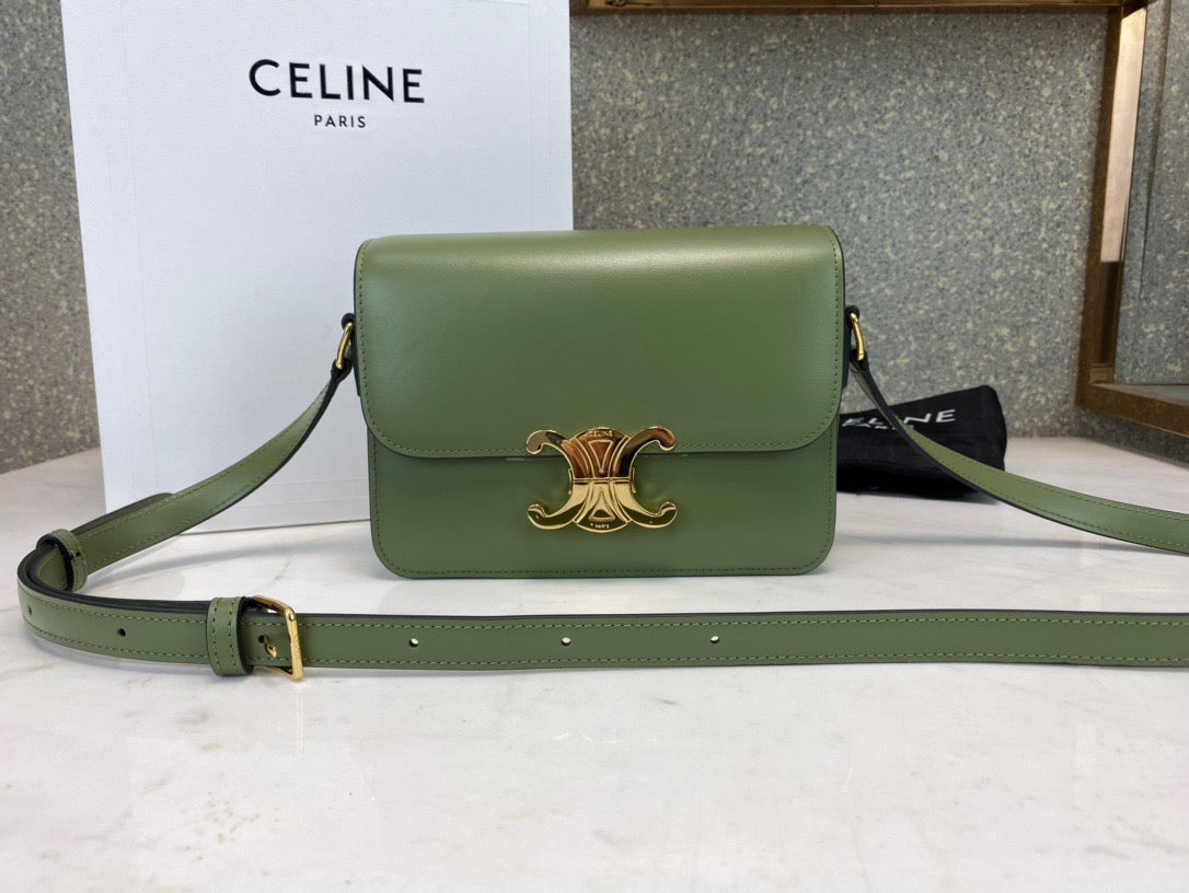 Celine Classic Box Teen Bag In Avocado Green Box Calfskin