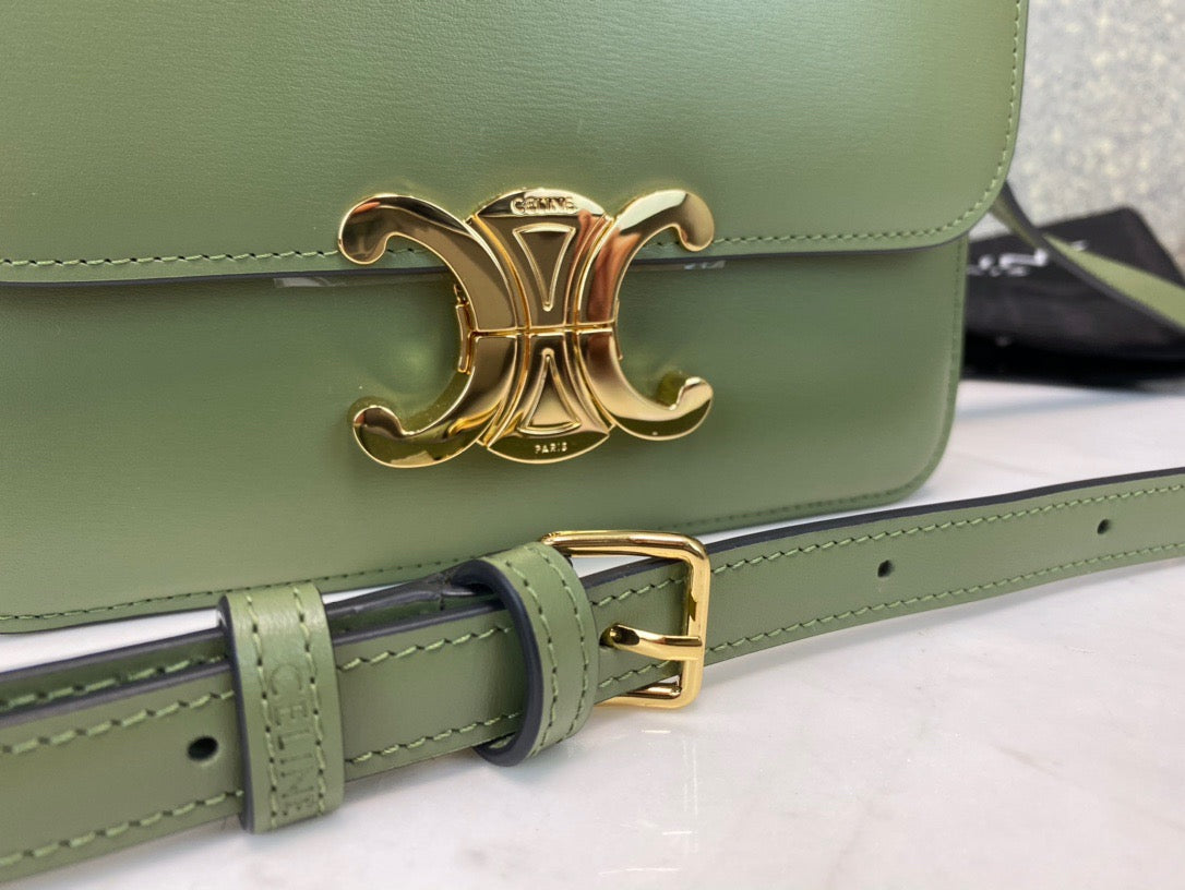 Celine Classic Box Teen Bag In Avocado Green Box Calfskin