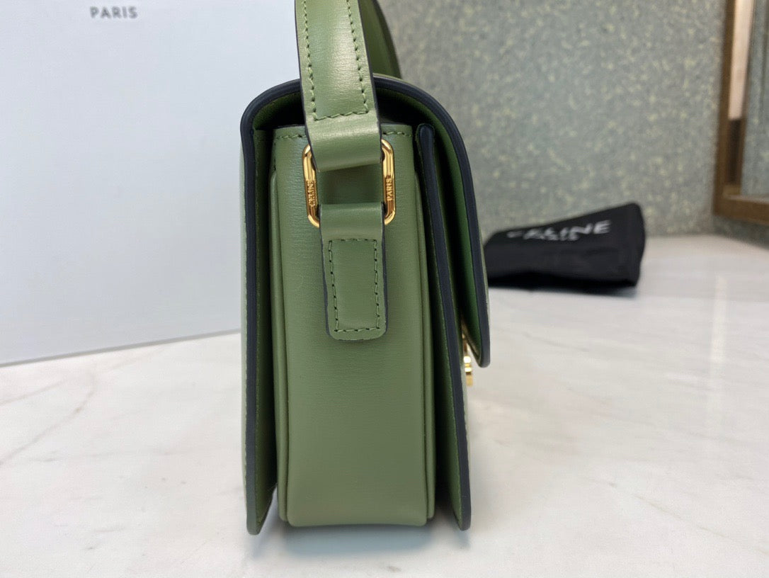 Celine Classic Box Teen Bag In Avocado Green Box Calfskin