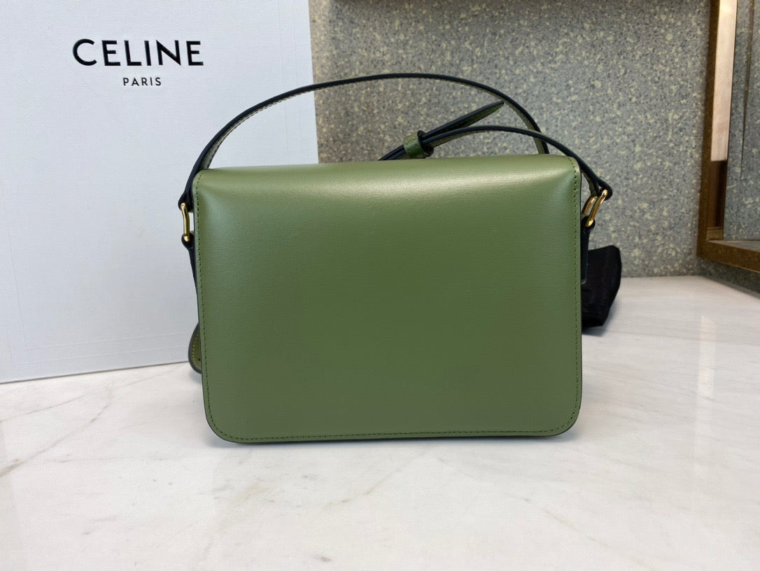 Celine Classic Box Teen Bag In Avocado Green Box Calfskin