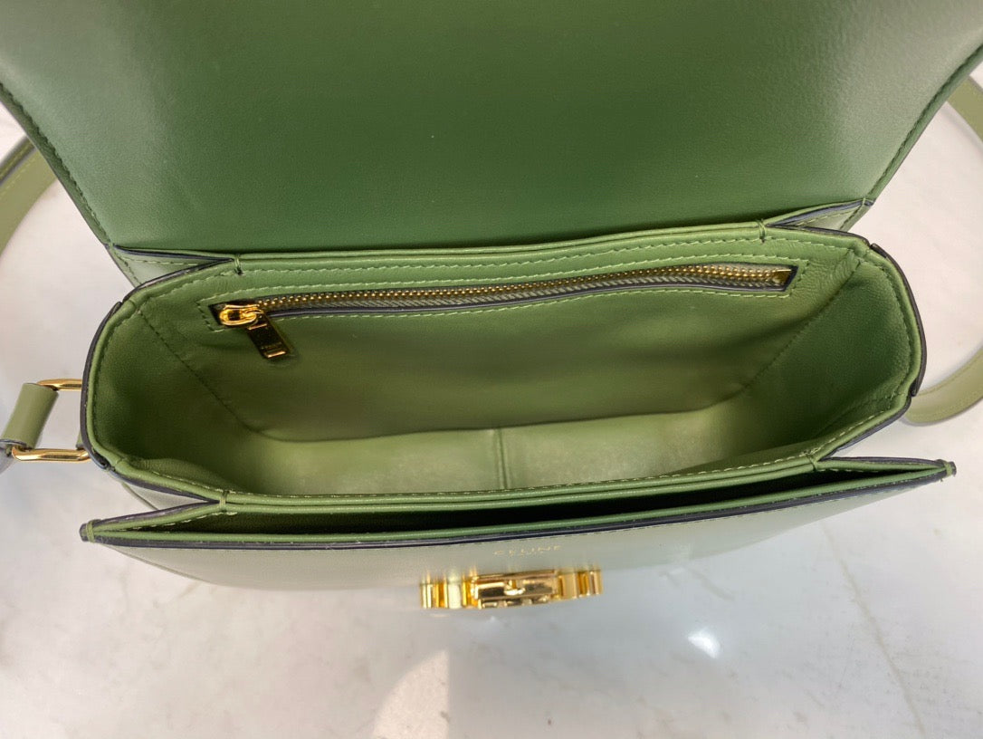 Celine Classic Box Teen Bag In Avocado Green Box Calfskin