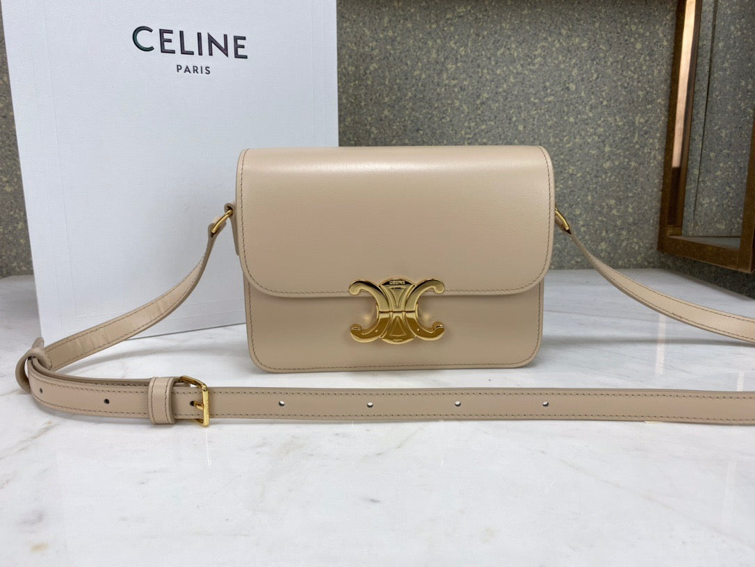 Celine Classic Box Teen Bag In Beige Box Calfskin