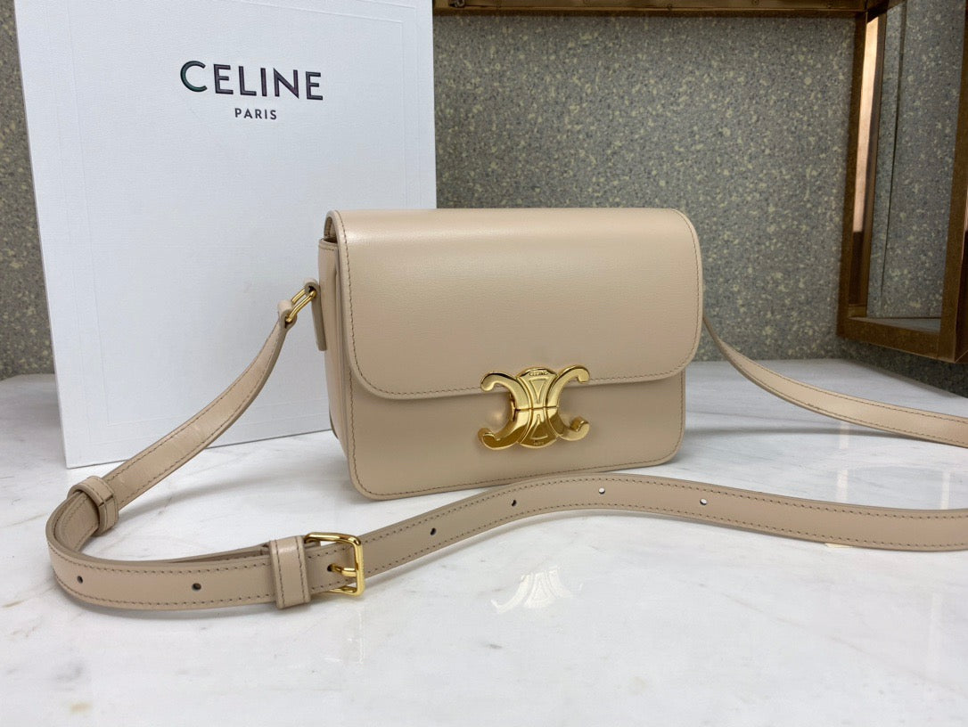 Celine Classic Box Teen Bag In Beige Box Calfskin