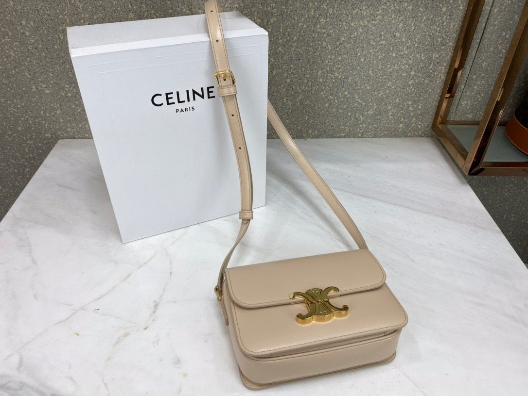 Celine Classic Box Teen Bag In Beige Box Calfskin