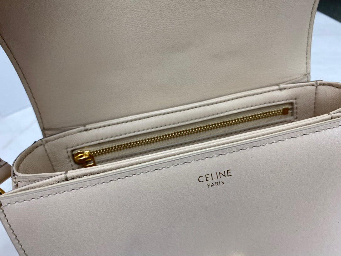 Celine Classic Box Teen Bag In Beige Box Calfskin