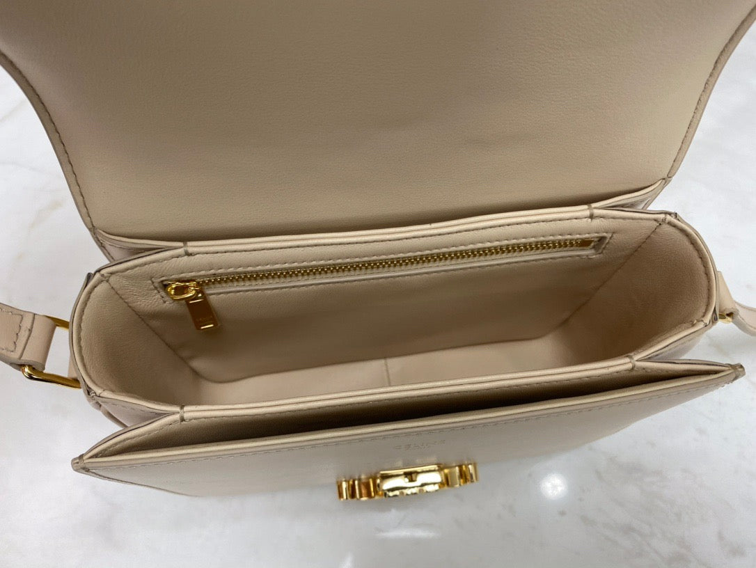 Celine Classic Box Teen Bag In Beige Box Calfskin