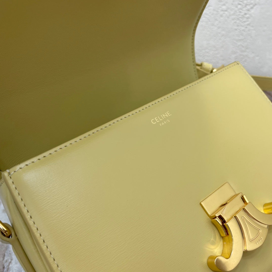 Celine Classic Box Teen Bag In Lime Box Calfskin