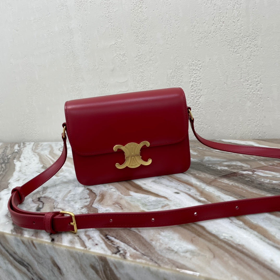 Celine Classic Box Teen Bag In Red Box Calfskin