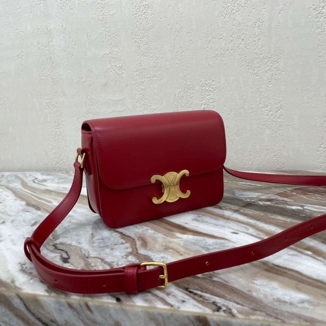 Celine Classic Box Teen Bag In Red Box Calfskin