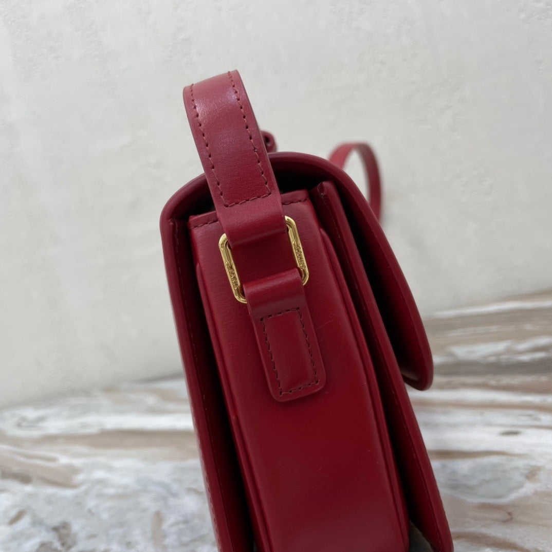 Celine Classic Box Teen Bag In Red Box Calfskin