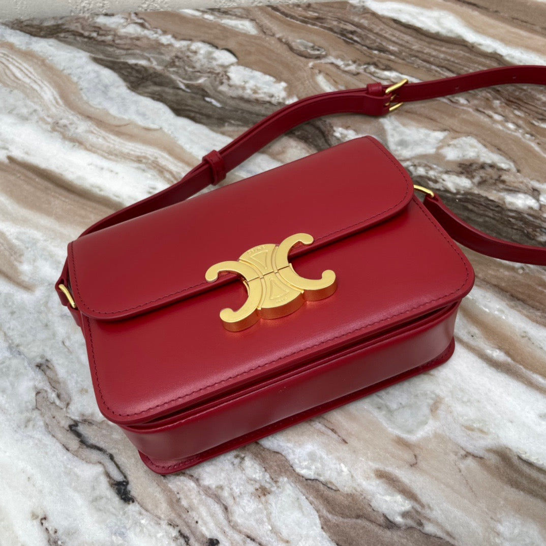 Celine Classic Box Teen Bag In Red Box Calfskin