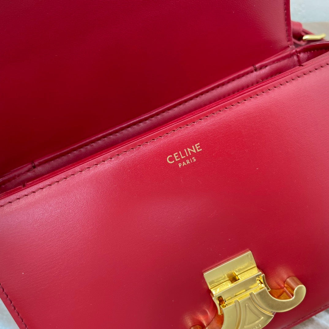 Celine Classic Box Teen Bag In Red Box Calfskin