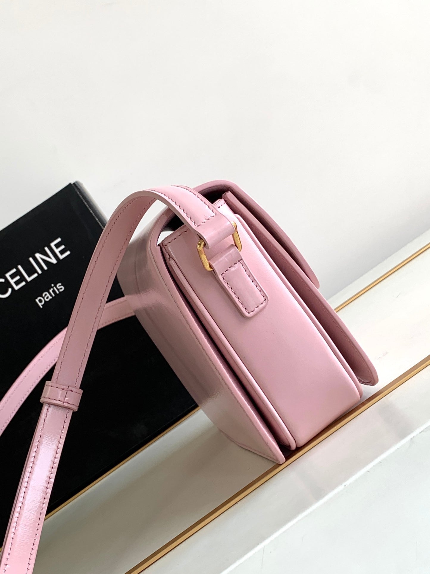 Celine Classic Box Teen Bag In Sakura Powder Box Calfskin