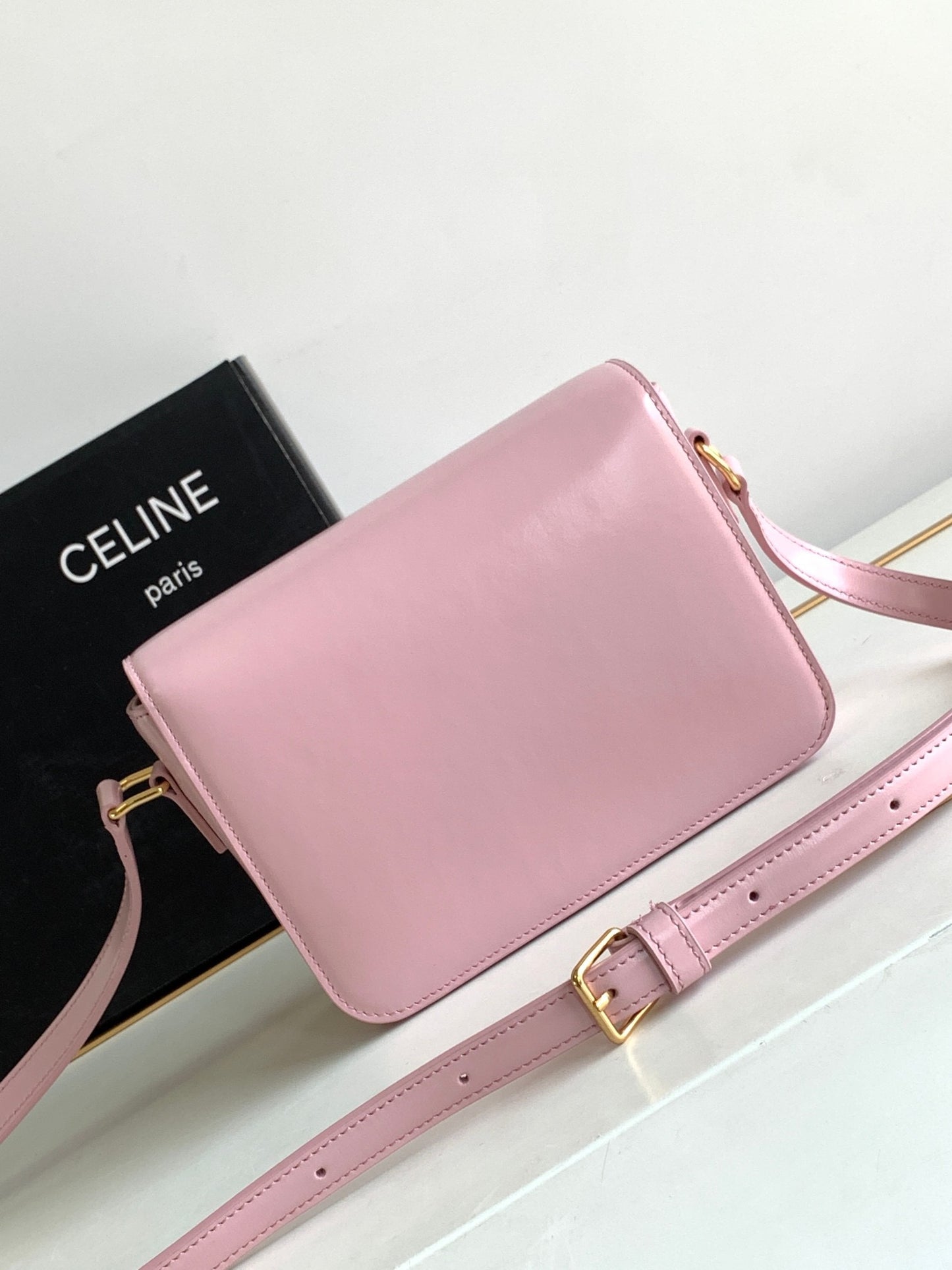 Celine Classic Box Teen Bag In Sakura Powder Box Calfskin