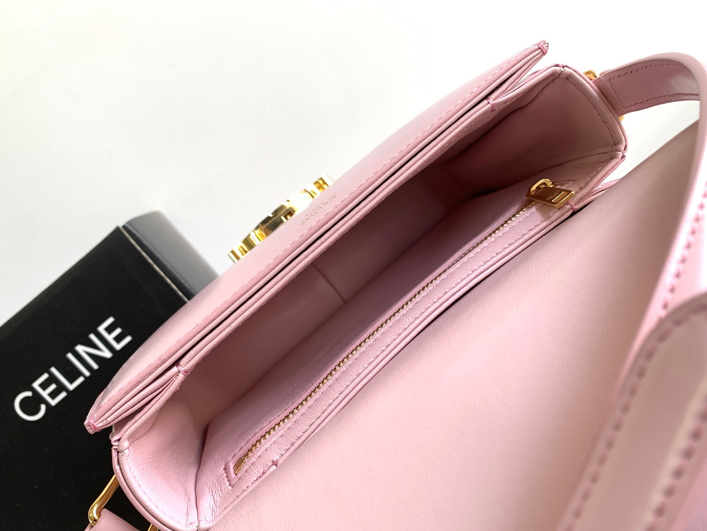 Celine Classic Box Teen Bag In Sakura Powder Box Calfskin