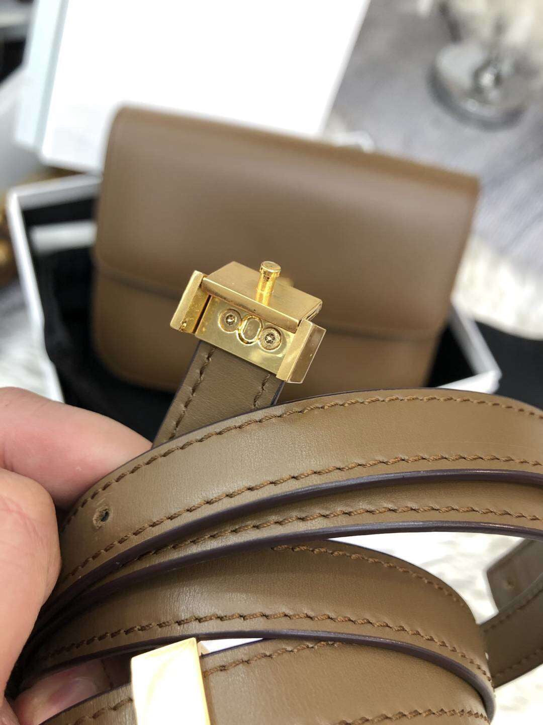 Celine Classic Box Medium Bag In Brown Box Calfskin