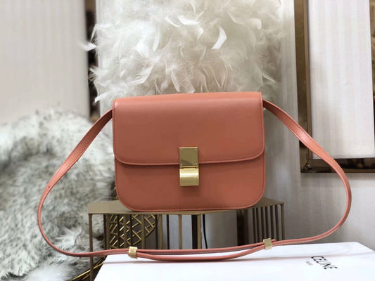 Celine Classic Box Medium Bag In Orange Box Calfskin